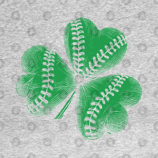 St. Patrick's Baseball Softball Shamrock Baseball Stitches Cute Baseball Lover by TeeCreations